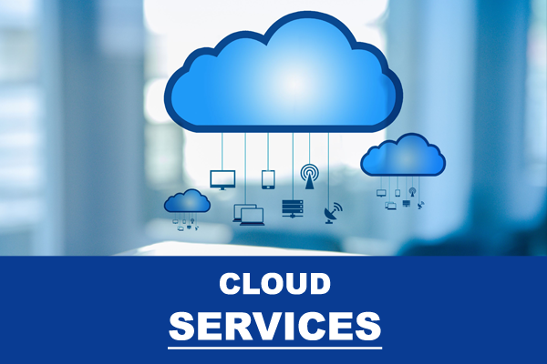 A picture of a cloud with the words cloud services below it
